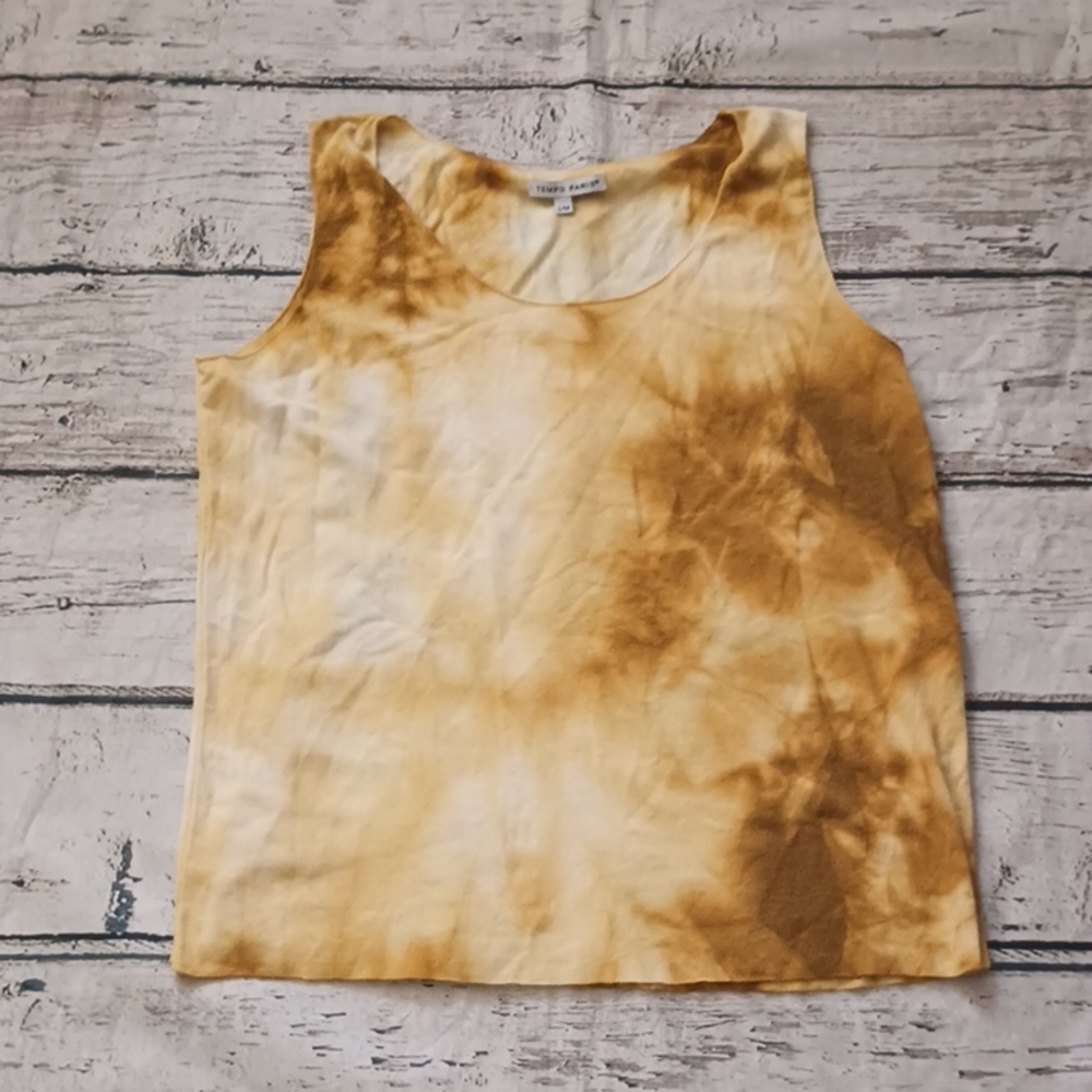 Tempo Paris Yellow Ochre Toe Dye Tank Top S M